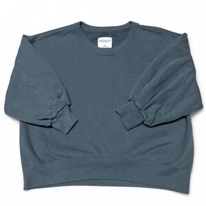 Abercrombie & Fitch Soft AF Collection Slate Crewneck Sweater w/ Puffy Sleeves